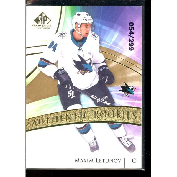 2020-21 SP Game Used Golden Burst #186 Maxim Letunov 54/299