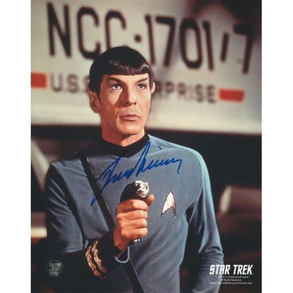 LEONARD NEMOY SIGNED STAR TREK 8 X 10 (PSA COA)