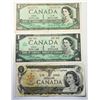 Image 1 : 22)  LOT OF 3 CANADIAN ONE DOLLAR BANKNOTES, 1954/
