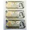 Image 1 : 23)  LOT OF 3 CANADIAN 1973 ONE DOLLAR BANK NOTES