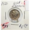 Image 1 : 20)  USA 1920 MERCURY DIME, 90% SILVER.