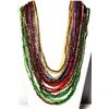 Image 1 : 6)  BOHO 32 STRAND MULTI COLORED GLASS BEAD NECKLA