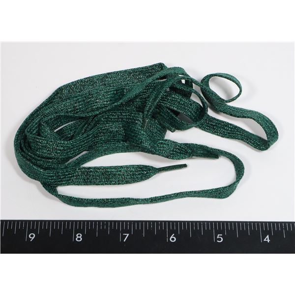 NEW GREEN SHOE LACES WITH SHIMMER