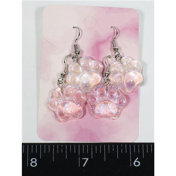 2 NEW PAW THEME SPARKLE EARRINGS