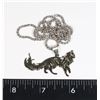 Image 1 : NEW SILVER TONE CAT PENDANT AND CHAIN