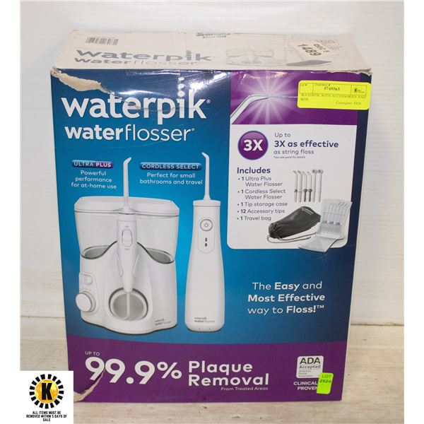 WATERPIK WITH ACCESSORIES AND BOX