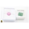 Image 1 : #132-HEATED RUBY 8.45 CT EMERALD 8.20CT GEMSTONE