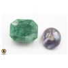 Image 1 : #88-UNTREATED CHALCEDONY 20.19CT,EMERALD 53.45CT