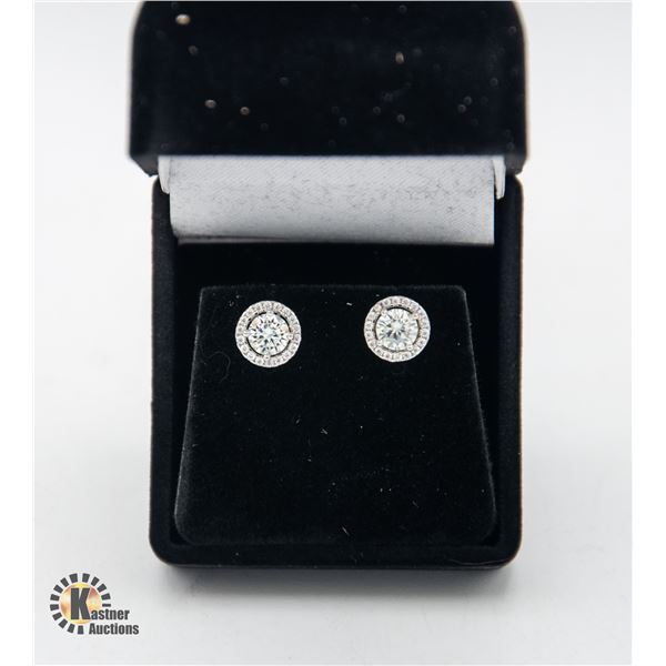 #684 -TWO ROUND 0.50CT MOISSANITES SET IN