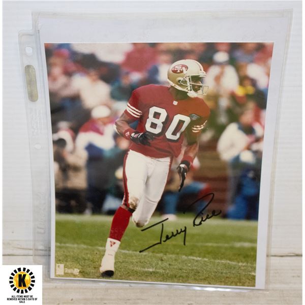 JERRY RICE AUTOGRAPHED PICTURE WITH COA