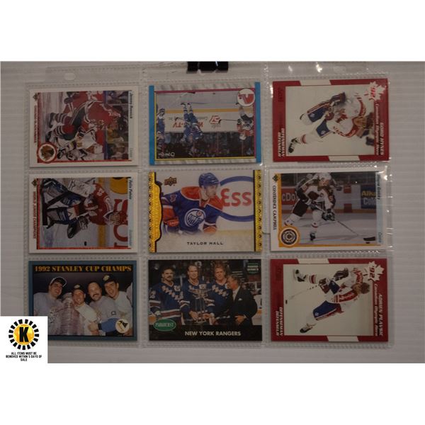 SLEEVE OF 9 COLLECTOR HOCKEY CARDS