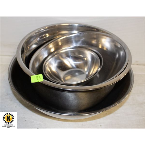 4 PC ASST STAINLESS STEEL MIXING BOWLS