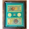 Image 1 : FRAMED, UNDER GLASS, 2 BITCOINS & 2 BITCOIN