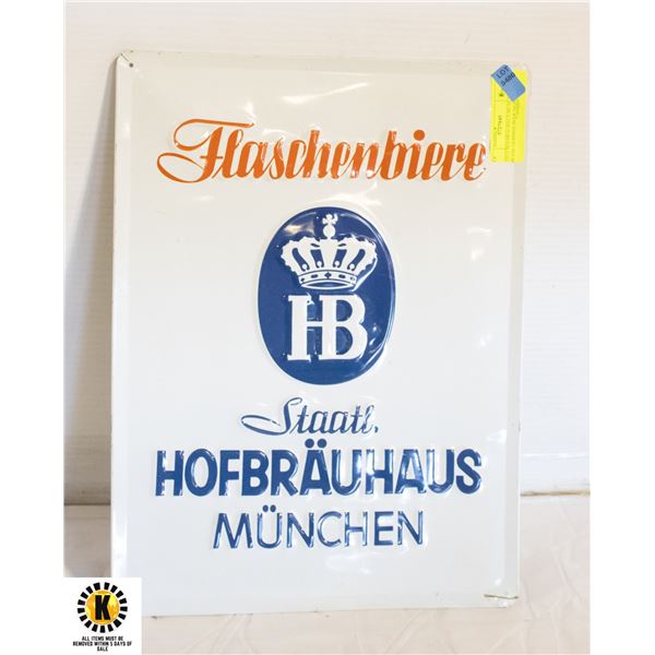 12X15 HOFBRAUHAUS MUNCHEN METAL GERMAN BEER SIGN