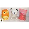 Image 1 : SET OF 3 LARGE ANIMALS PIGGY BANKS, PANDA, PIG &
