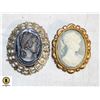 Image 1 : 2 ESTATE CAMEO BROOCHES TOGETHER-ESTATE