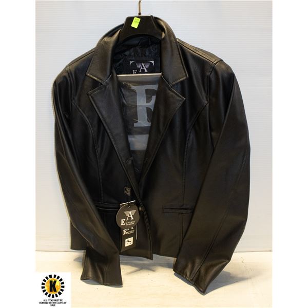  A  EMPORIO COLLEZIONE  BLACK FAUX LEATHER JACKET