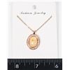 Image 1 : NEW ROSE GOLD TONE NECKLACE WITH RHINESTONE