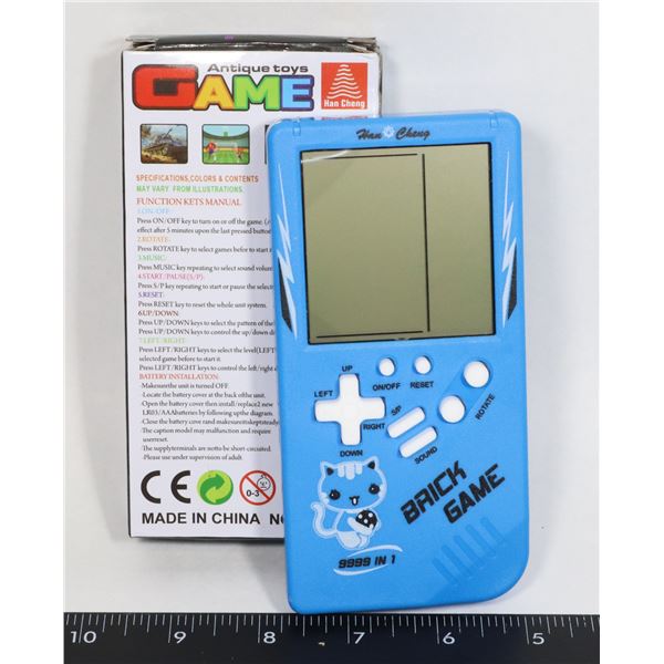 NEW BLUE HAND HELD BLOCK/TETRIS TYPE GAME