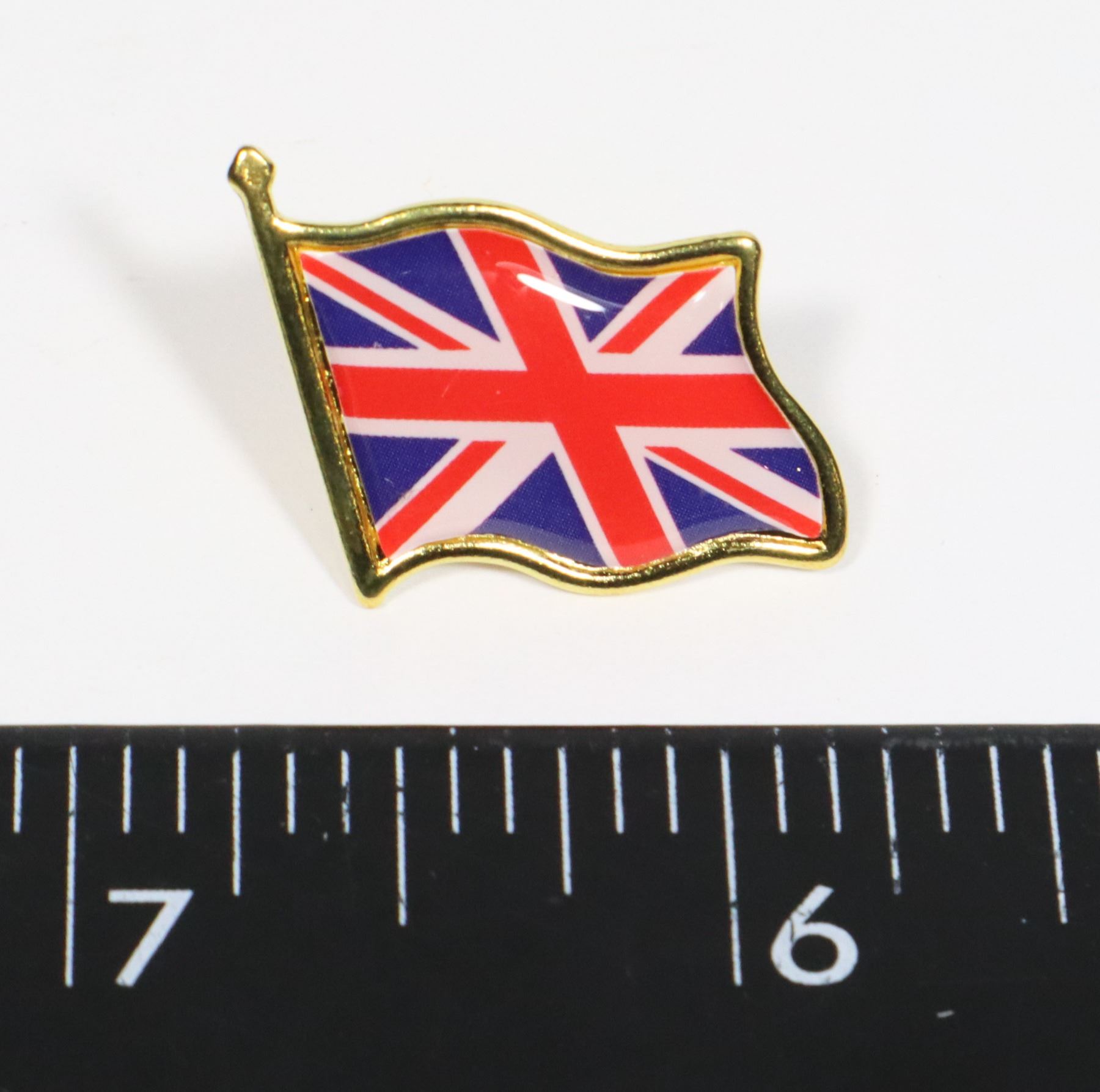 Union Jack Silver Flag Lapel Pin Badge – Enamel, Made In UK, FREE POSTAGE