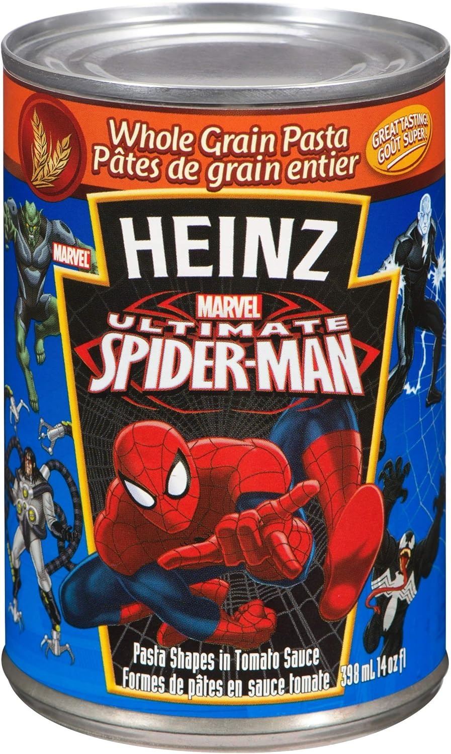 CASE OF 12 HEINZ MARVEL ULTIMATE SPIDERMAN PASTA
