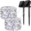 Image 1 : NEW 2 PACK OF 33FT SOLAR STRING LIGHTS, COOL WHITE