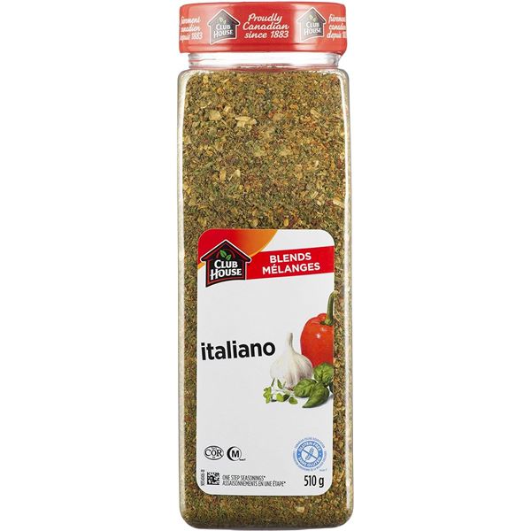 NEW 510G BOTTLE OF CLUB HOUSE ITALIANO SEASONING