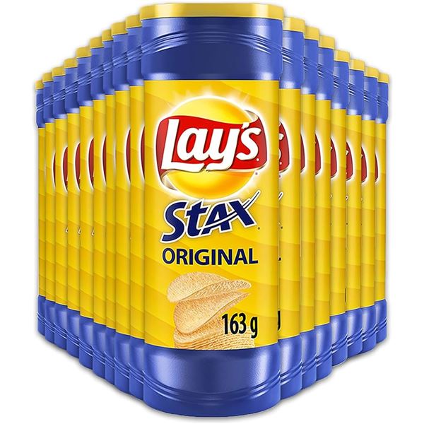 NEW CASE OF 17 TUBES OF LAYS STAX ORIGINAL FLAVOUR