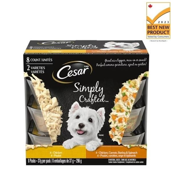 NEW 8 PACK OF CESAR WET DOG FOOD CHICKEN VARIETY