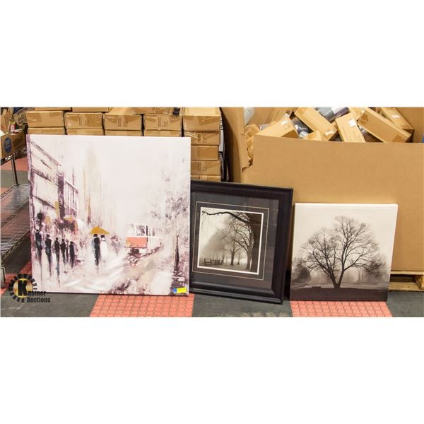 LOT OF 3 PIECES OF ART