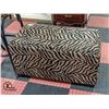 BLACK AND GOLD STRIPED STORAGE BENCH/FOOT STOOL