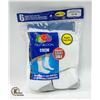 Image 1 : WHITE CREW SOCKS 12-16 SIZE 6-PACK FRUIT OF