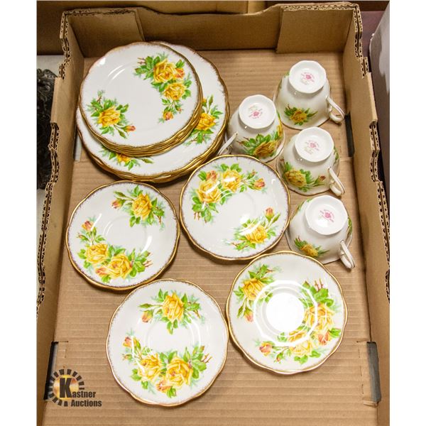 4 ROYAL ALBERT TEA ROSE PATTERN SALAD PLATES &