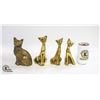 Image 1 : GROUP OF 4 BRASS CATS