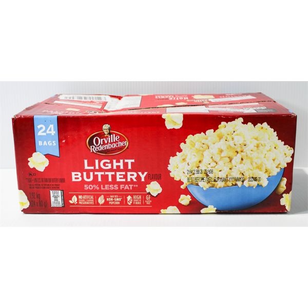 ORVILLE REDENBACHER LIGHT POPCORN 24 PACKS