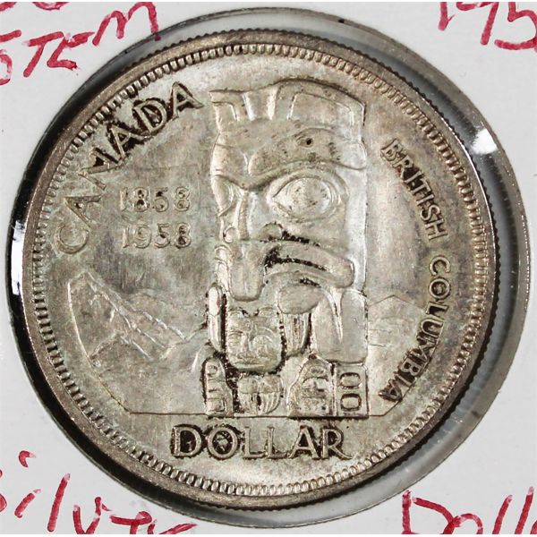1958 CANADIAN SILVER B.C. TOTEM DOLLAR