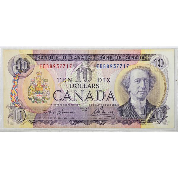 1971 CANADIAN TEN DOLLAR BANKNOTE