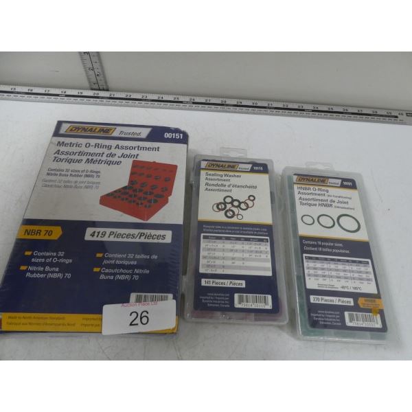 3 sets of assorted O rings