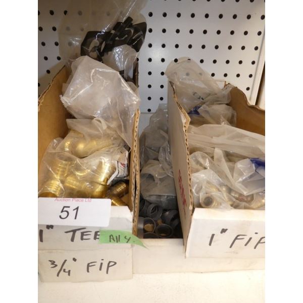 Assorted pex fittings, pex crimp rings