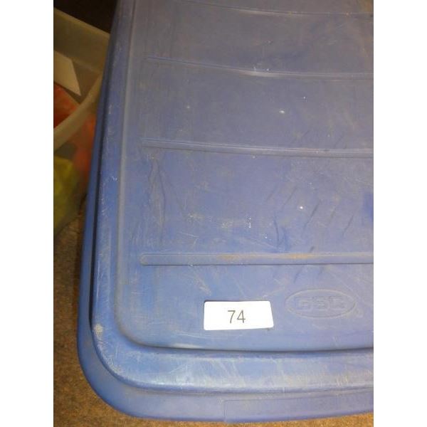 Large plastic tote bin