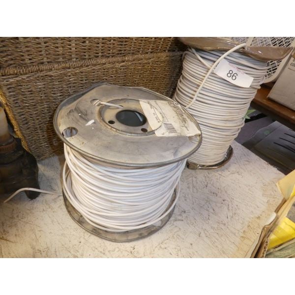 Roll of white 10ga wire, Roll of 14/7 SBC wire