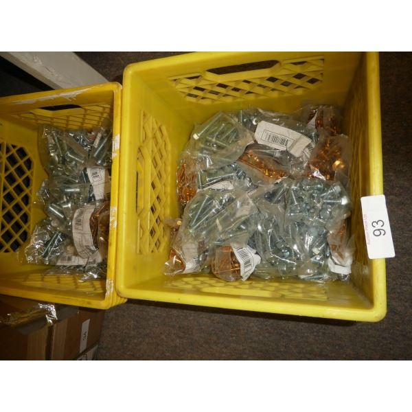 Assorted bolts, in 2 milk crates