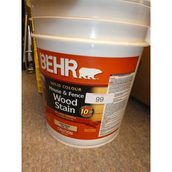 Bucket of Behr wood stain