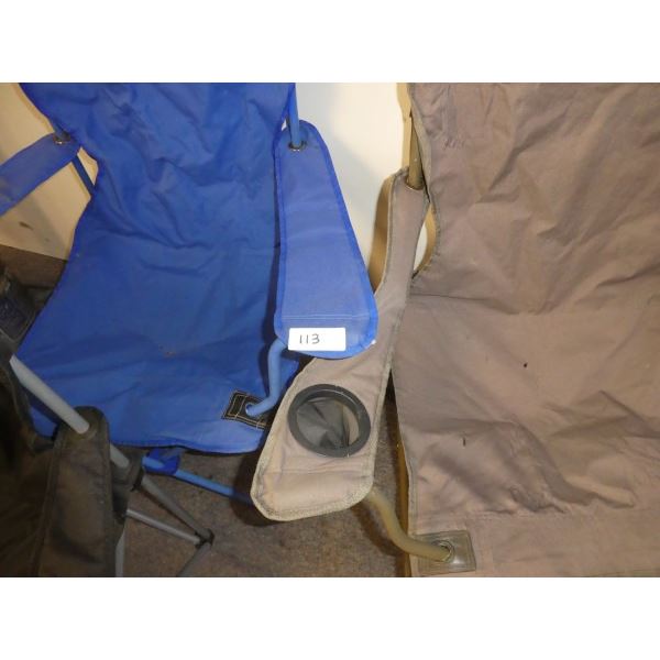 3 folding camp chairs