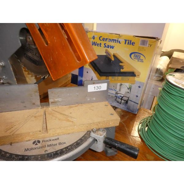 Rockwell miter saw, 4" ceramic tile wet saw