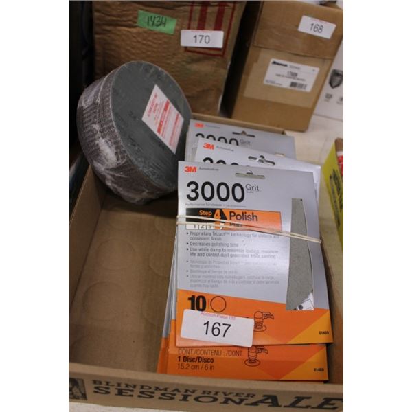 3000 grit polish pads, 24 grit pads