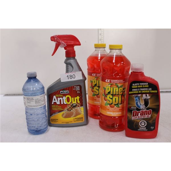 Antout, 2 x pine-sol, draino hair buster gel