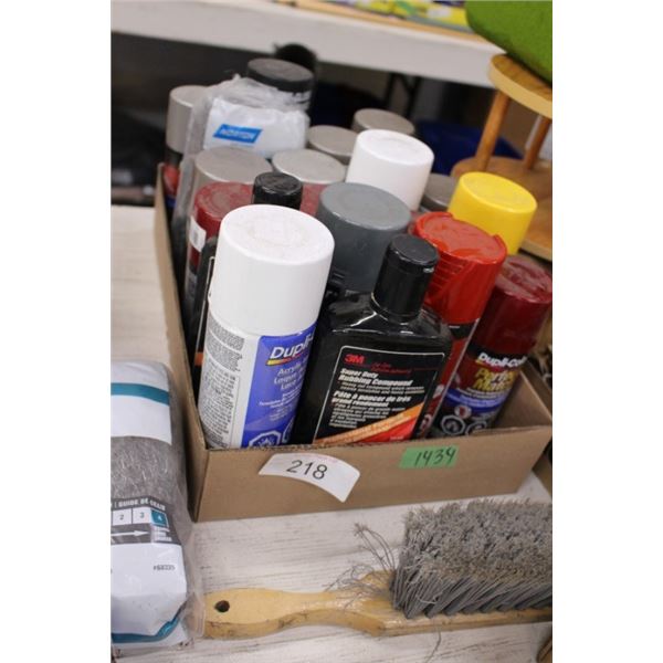 Assorted paint cans, 3m rubbing compound