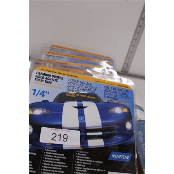 Norton 1/4" double sided foam tape