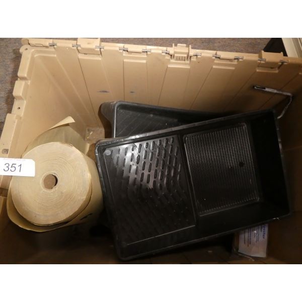 Paint rollers, paint tray, masking paper, roller